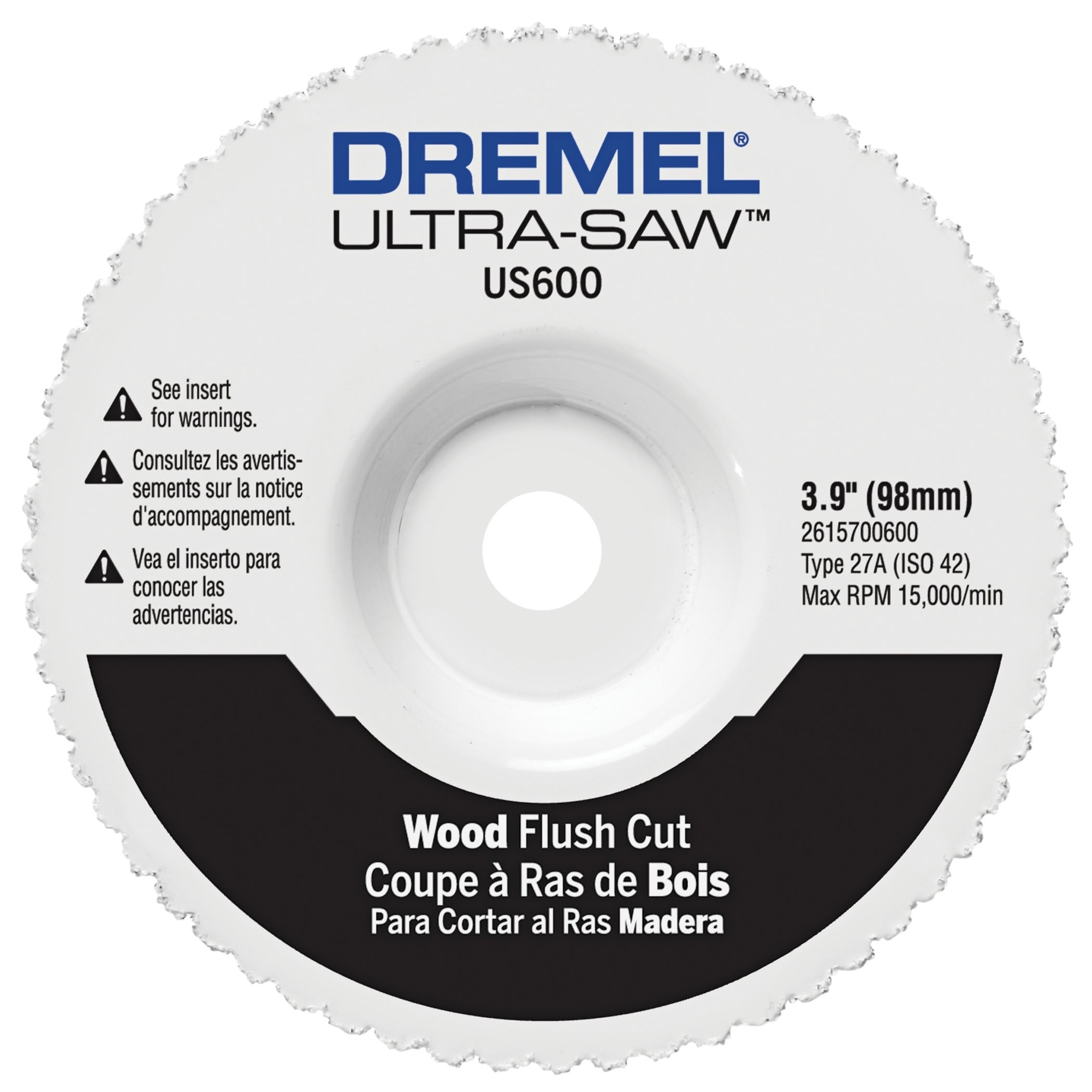 Dremel Ultra-Saw Premium Carbide Wood and Plastic Flush Cut Wheel — 4in. Diameter, Model# US600-01